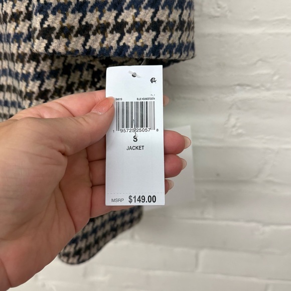 NWT Bagatelle Collection Shawl Collar Mid Length Hounds-tooth Coat Small - Picture 3 of 5